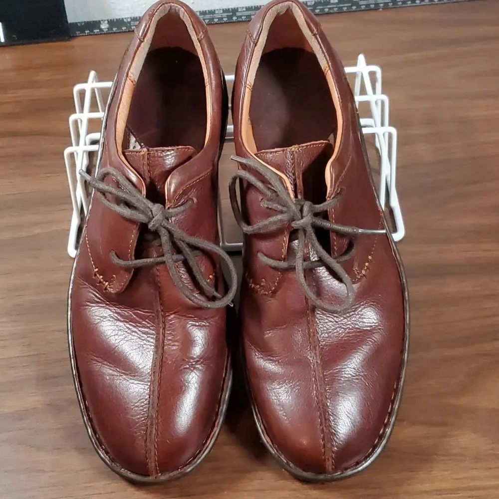 BORN H11806 Mens Ridgeway Cinnamon Brown Leather Oxfords Shoes‎ Size 11½